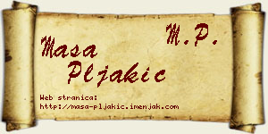 Maša Pljakić vizit kartica
